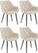 CLP Tanna Set van 4 eetkamerstoelen - Velvet - Fluweel/creme