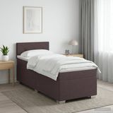 vidaXL Boxspringbed met matras, donkerbruin, 100 x 200 cm, stof