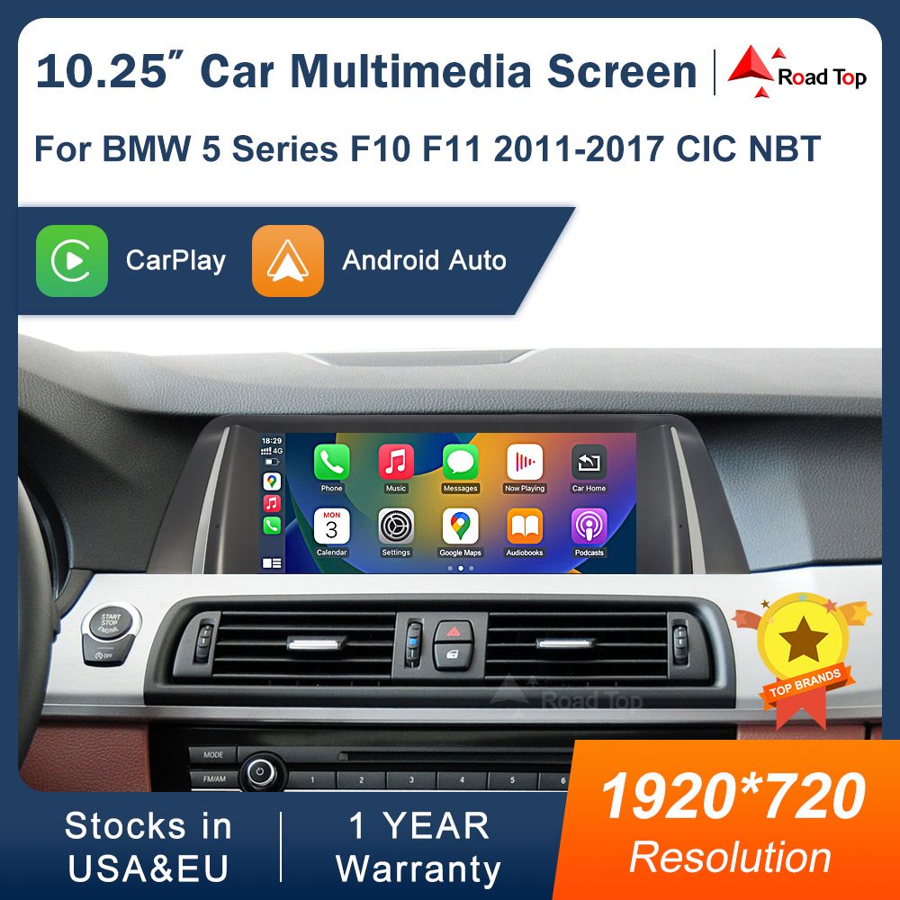 Road Top BMW 10.25 1920*720 Multimedia Display Voor 5 Serie F10 F11 2011-2017 CIC NBT Touchscreen Draadloze Carplay Android auto