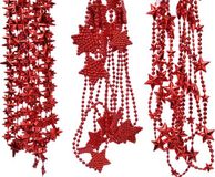 Decoris Kaemingk Kralenketting plc ster kerstrood assorti kerstboomversiering kerst