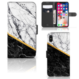 B2Ctelecom Apple iPhone Xs Max Bookcase Marmer Wit Zwart