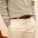 Manfield - Unisex - Donkerbruine leren riem - Maat 95