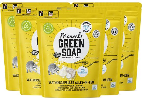 Marcel's Green Soap Vaatwascapsules - Eco All-In-One - 5 x 25 stuks - 125 wasbeurten