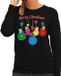 Bellatio Decorations Kersttrui / sweater dames - kerstbal - zwart - kerstpoes / kat - Merry Christmas XXL
