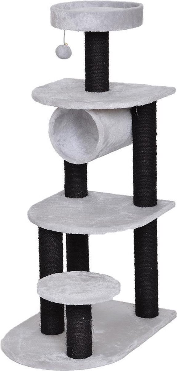 Duvo Kitten Krabpaal Adrien grijs/zwart 40x56x101 cm