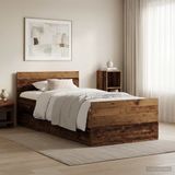 vidaXL Bedframe Oud hout 90 x 200 cm Bewerkt hout