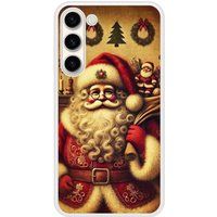 Samsung Galaxy S23 Plus pere noel vintage bedrukt siliconen hoesje
