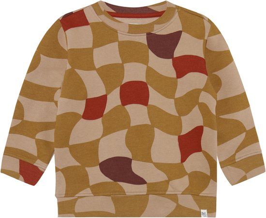 Noppies Trui Remo - Check Pattern Light Brown - Maat 104