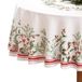Elrene Home Fashions Wintervakantie bessen omzoomd tafelkleed, decoratieve kerst tafelkleed 152 x 213 cm, ovaal, meerkleurig