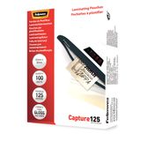 Fellowes 125 micron pochettes de plastification brillantes - 65x95mm - 100 pièces
