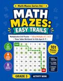 Math Mazes Easy Trails: Multiplication Grid Puzzles — Follow Multiples of 2, 3 & 5 | Times Tables Workbook for Kids Ages 8–11 | Grade 3 Activity Book | math brain teaser workbook