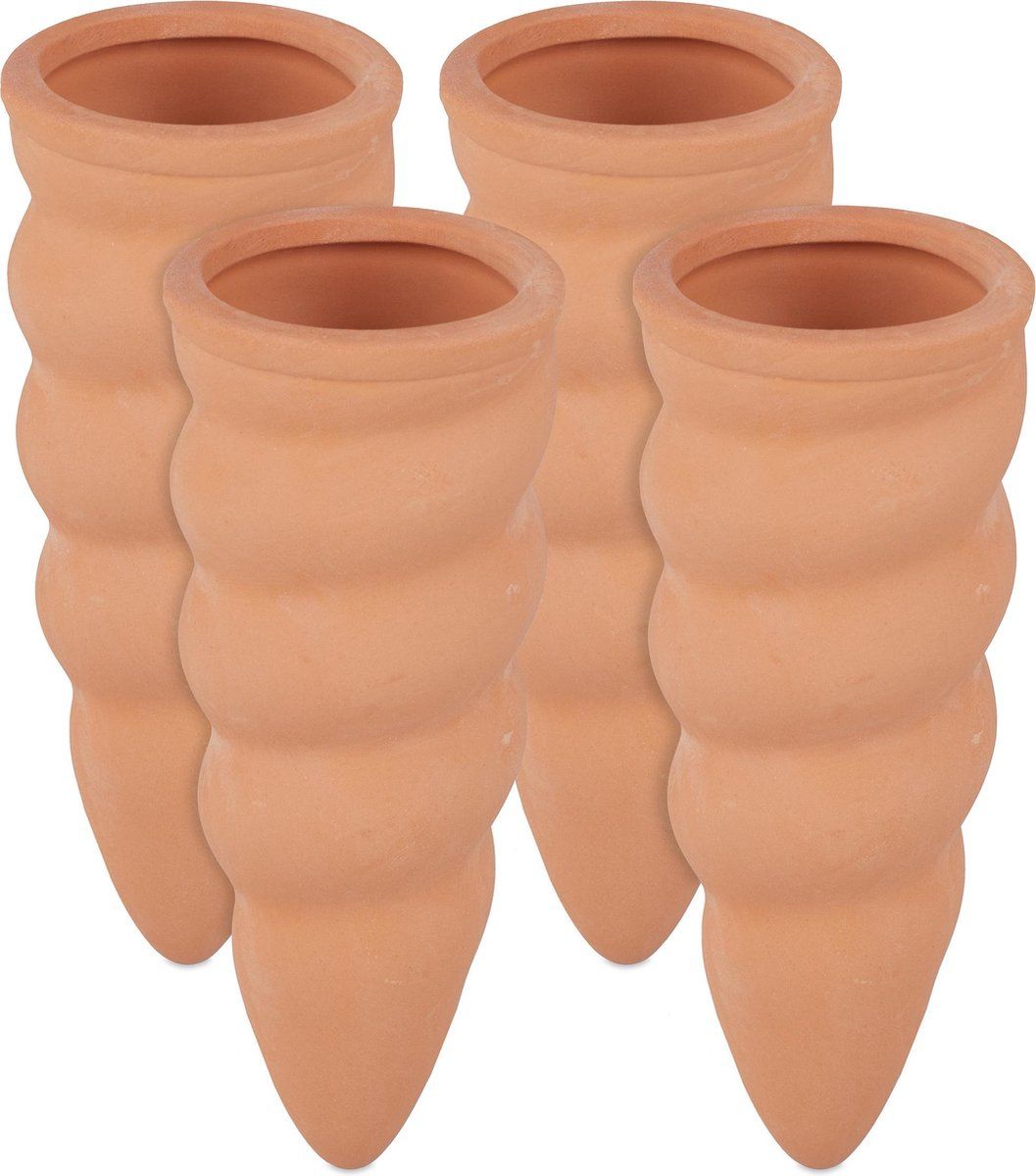 Relaxdays waterdruppelaar 4 stuks - planten bewateringssysteem - druppelaar voor flessen