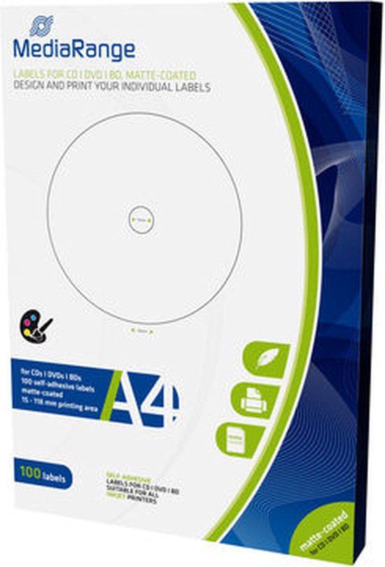 MediaRange MRINK130 etiket Wit 100 stuk(s)