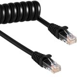 Delock 87994 RJ45 Netwerkkabel, patchkabel CAT 5e 3.00 m Zwart Spiraalkabel 1 stuk(s)