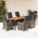 Prolenta Maison Exclusive Tuinset 7-delig Polyrotan Grijs met Kussens
