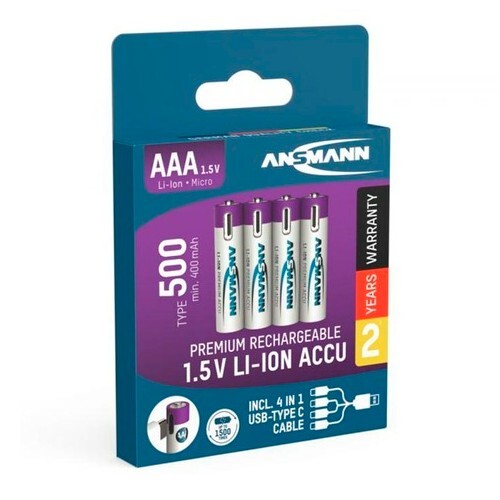 Ansmann Ansmann Micro AAA 500 Typ USB-C 4-Pack (400mAh)