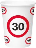 Folat Bekers - Verkeersbord 30 - 250 ml - 8 stuks