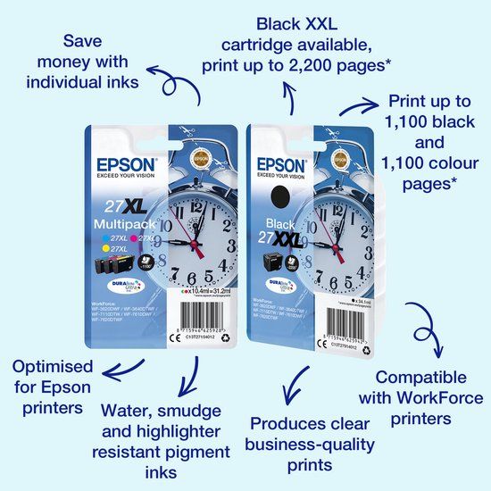 Epson Original Ink Cartridge C13T27024022 Cyan