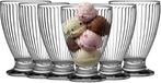 Urban Living Coupes à glace/bols à glace - 6x pièces - 280 ml - verre - avec relief - bol à dessert
