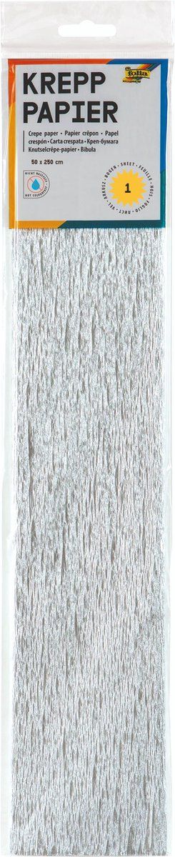 Folia Crepepapier zilver - 50cmx2 - 5m krimp à 10 vouw