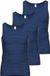 Ammann Onderhemd Jeans 3P Set van 3 Mouwloos Donkerblauw Katoen/Polyester M