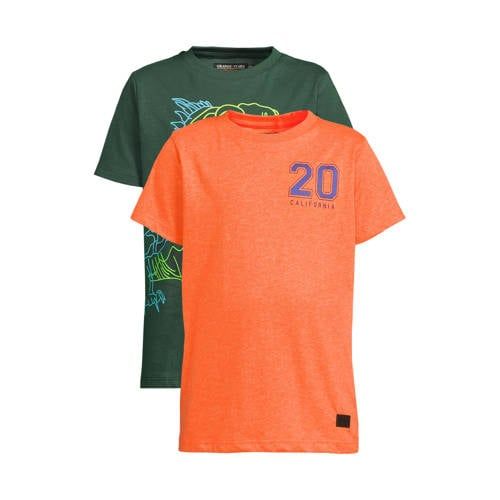Orange Stars T-shirt - oranje/groen (set van 2)