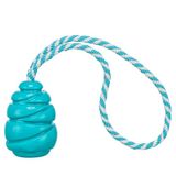 TRIXIE Jumper kegel aan touw super strong TPR petrol