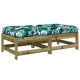 VidaXL Tuinbank Hout met Rug- en Armsteun, Weerbestendig, Makkelijk Schoon te Maken, 2 Zitplaatsen, 110 kg Max. Belasting, 12 cm Zithoogte, 60 cm Zitbreedte, 60 cm Zitdiepte