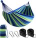 Sans marque Hamac suspendu avec - Hamac en coton d'extérieur - capacité de charge jusqu'à 200 kg - portable avec - sac de transport pour - Patio Cour Jardin Vert clair - 280 x 150 cm