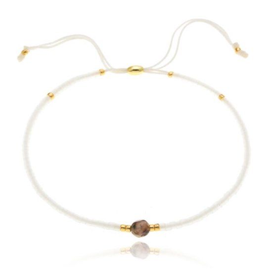 Deja Jewels Deja Armband Miyuki Glas kralen - White