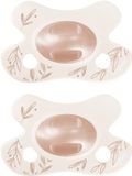 Difrax Fopspeen Natural - Newborn - Blaadjes - Roze - 2 Stuks