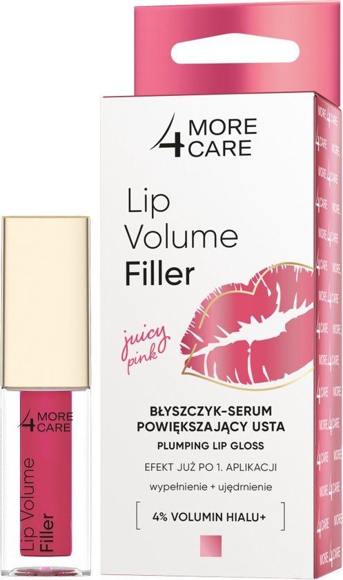 More 4 Care Lip Volume Filler lipgloss-serum Juicy Pink 4.8g