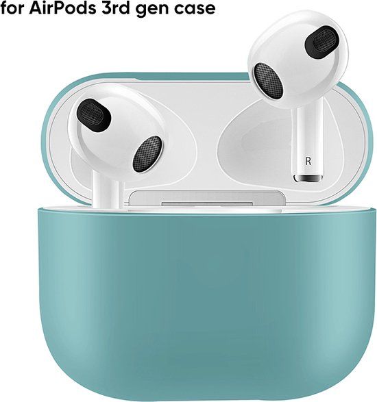 Merkloos / Sans marque Geschikt Apple AirPods 3 Hoesje - Licht Blauw - Siliconen - Softcase - Spatwaterdicht