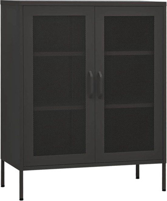 vidaXL Opbergkast - 80x35x101,5 cm - Staal - Antraciet