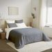 Ensemble complet 6 pièces anthracite/blanc réversible housse de couette pour lit 180 x 200 cm "king size" - blanc