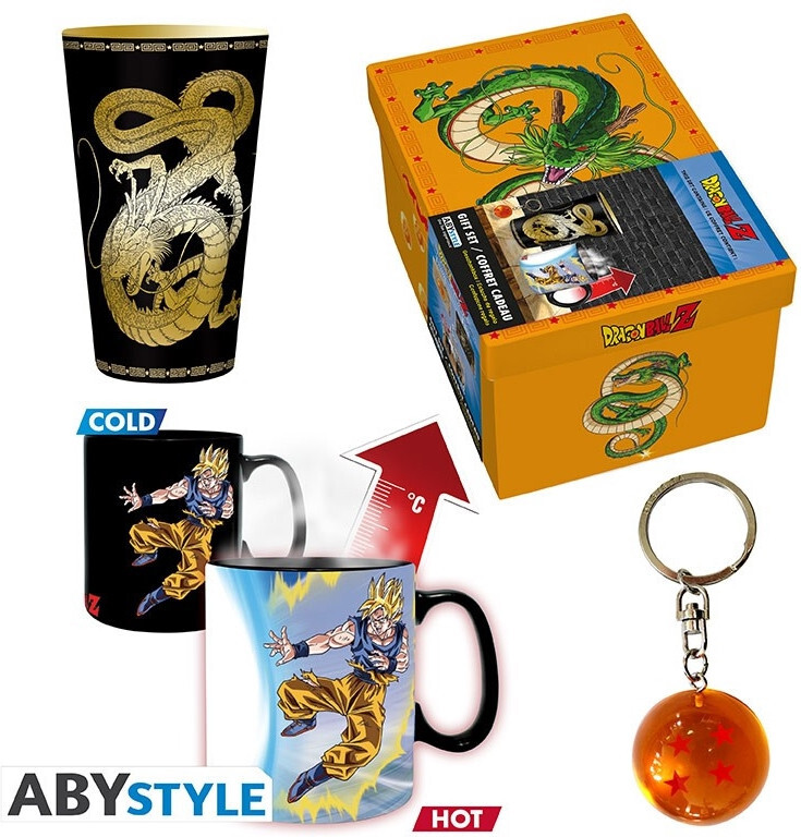 Abystyle Dragon Ball Z - Large Glass + Keychain + Heat Change Mug Gift Set