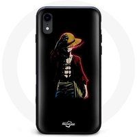 Maniacase Etui voor iPhone XR One Piece Manga Anime Luffy Zwarte Achtergrond