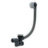Wirquin 30720356 Complete Afvoergarnituur L700 mm Kabelbad met Draaibare Sifon D40, Grijs en Chroom