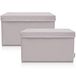 LIFENEY Set van 2 opbergdozen voor kinderen, 37 x 25 x 21 cm, opbergmand voor kinderkamer en woonkamer, kinderopbergkist (lichtgrijs)