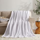 KMUSET Fleece deken Twin Size Witte Lichtgewicht Gooi Deken Super Zachte Gezellige Microfiber Deken
