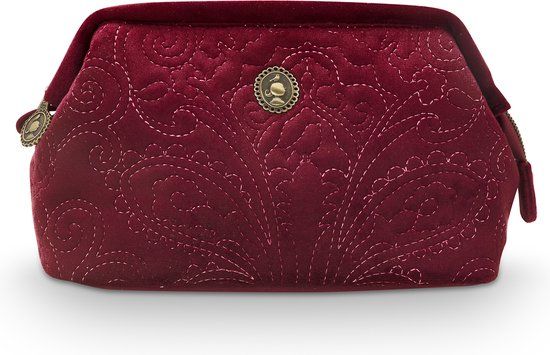 Pip Studio Make up Tas - Velvet Quiltey Days Toilettas - Rood