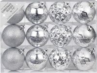 Inge-glas Inge's Christmas Decor Gmbh Set van 24x luxe zilveren kerstballen 6 cm kunststof mat/glans