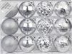 Inge-glas Inge's Christmas Decor Gmbh Set van 24x luxe zilveren kerstballen 6 cm kunststof mat/glans