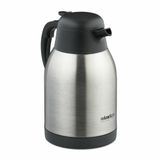 Relaxdays thermoskan 2 liter - RVS - met drukknop en handgreep - zilver
