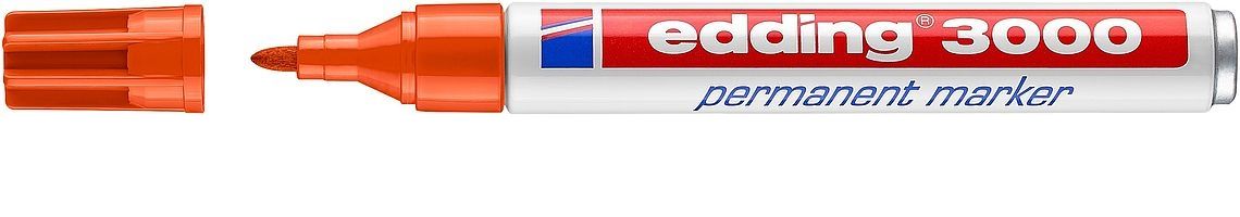 Edding 3000 - Permanente marker - wit, oranje, rood - 1 stuk