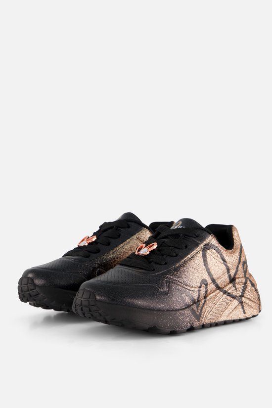 Skechers UNO LITE - HEARTDUST FOREVER Meisjes Sneakers - Zwart / Rose Gold
