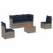 vidaXL 6-delige Loungeset met kussens, poly rattan, grijs