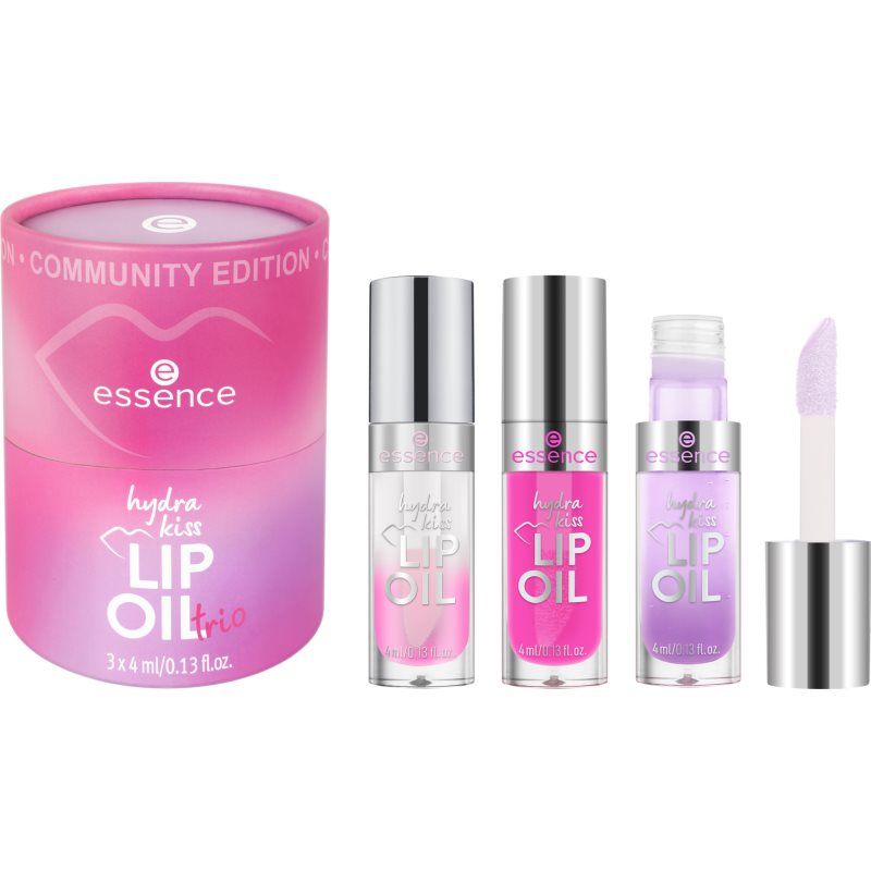 essence hydra kiss LIPOLIE trio, met oliën, glanzend, dauwachtig, glitterig (12ml)