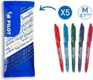 Pilot FriXion Ball Uitwisbare Pen - 0,7mm - 5 Stuks - Oranje, Lichtblauw, Groen, Paars, Roze