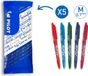Pilot FriXion Ball Uitwisbare Pen - 0,7mm - 5 Stuks - Oranje, Lichtblauw, Groen, Paars, Roze